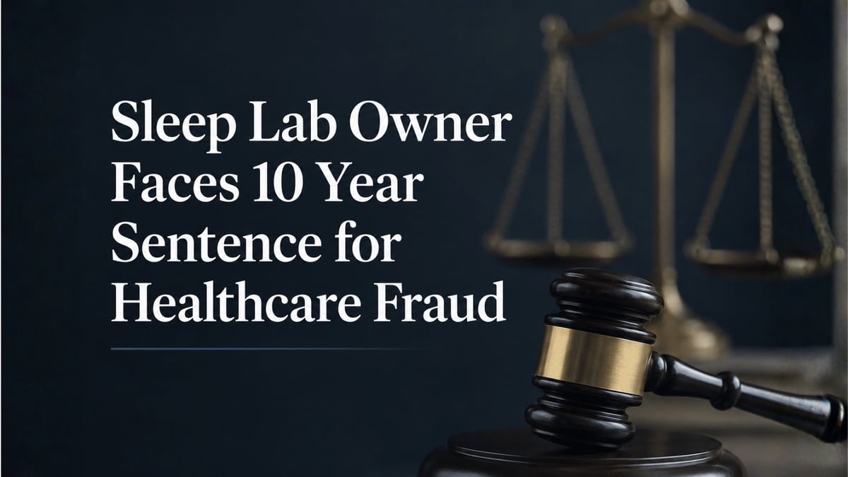 Sleep Lab Owner Healthcare Fraud